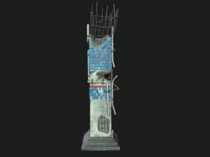 post apocalipsis subway column 3D Модель