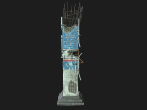 coluna do metr&ocirc; p&oacute;s apocalipse Modelo 3D