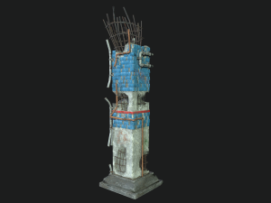 post apocalipsis subway column 3D Модель