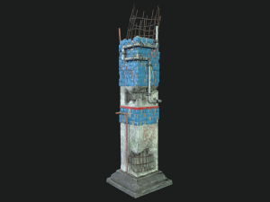 post apocalipsis subway column 3D Модель
