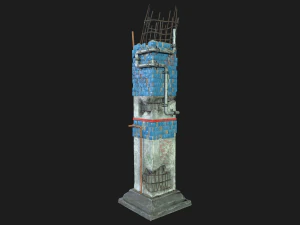 coluna do metr&ocirc; p&oacute;s apocalipse Modelo 3D