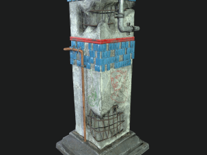post apocalipsis subway column 3D Модель