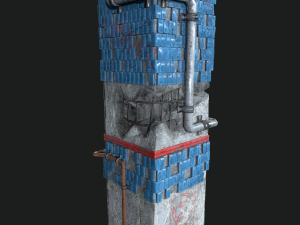 post apocalipsis subway column 3D Модель
