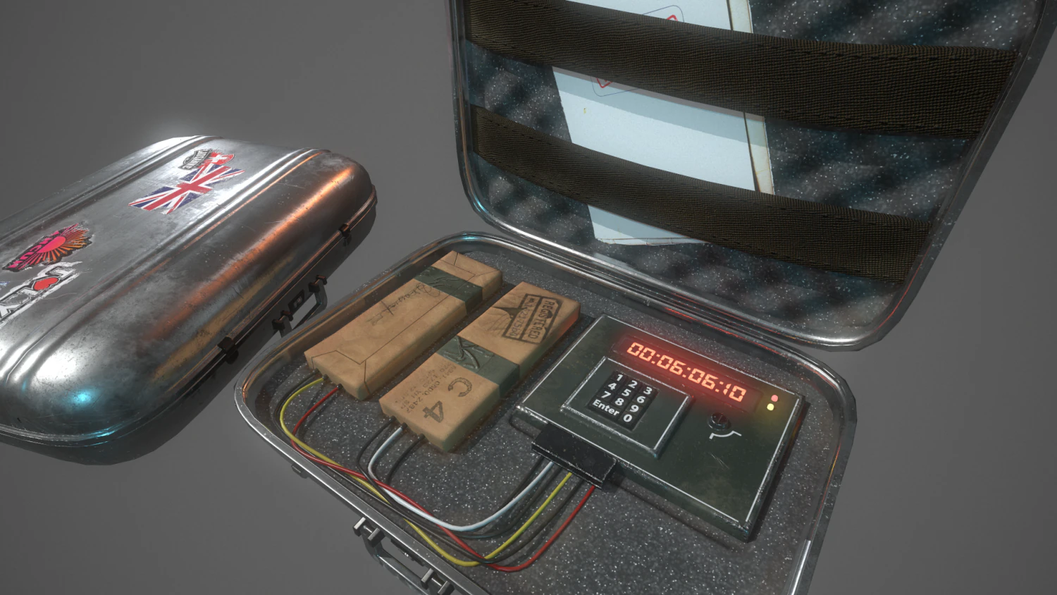 briefcase c4 bomb 3D Model .c4d .max .obj .3ds .fbx .stl .blend
