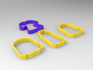 cookie cutter minions pack 3D 모델