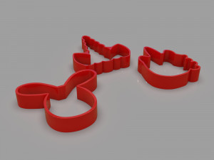 cookie cutter unicorns and rabbit pack 3D 모델