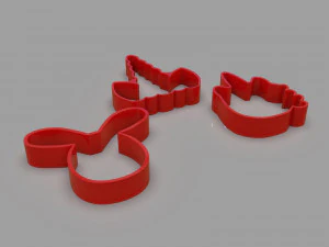 cookie cutter unicorns and rabbit pack 3D Model