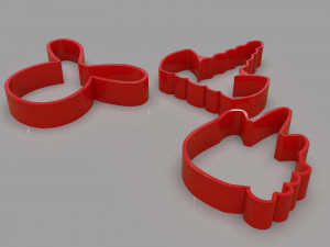 cookie cutter unicorns and rabbit pack 3D 모델