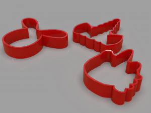cookie cutter unicorns and rabbit pack 3D Model
