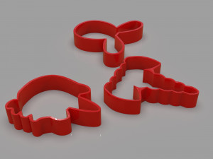 cookie cutter unicorns and rabbit pack 3D 모델