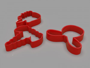 cookie cutter unicorns and rabbit pack 3D 모델