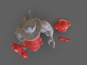 tmnt hot spot articulated toy with accessories 3D Baskı Modeli