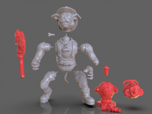 tmnt hot spot articulated toy with accessories 3D Baskı Modeli