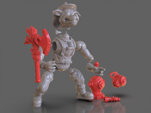 tmnt hot spot articulated toy with accessories 3D Baskı Modeli