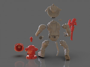 tmnt hot spot articulated toy with accessories 3D Baskı Modeli
