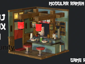 モジュール式ラーメン店ゲーム対応 3Dモデル