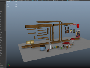 modular ramen shop game ready 3D Model