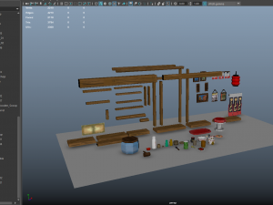 modular ramen shop game ready 3D Model