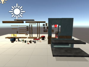 modular ramen shop game ready 3D Model