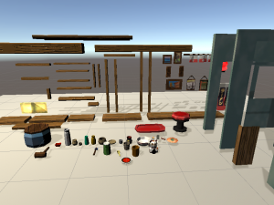 modular ramen shop game ready 3D Model