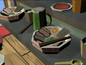modular ramen shop game ready 3D Model