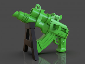 stylized sci-fi pistol sculpture 3D Print Model