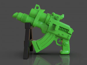 stylized sci-fi pistol sculpture 3D Print Model