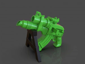 stylized sci-fi pistol sculpture 3D Print Model