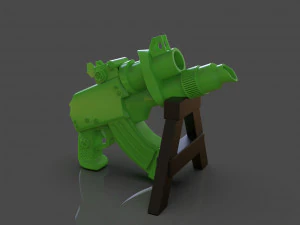 stylized sci-fi pistol sculpture 3D Print Model
