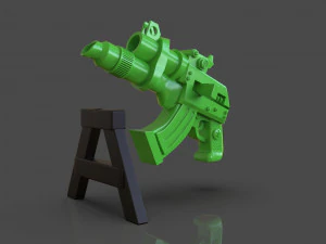 stylized sci-fi pistol sculpture 3D Print Model