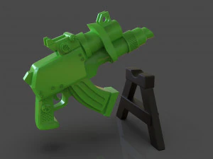 stylized sci-fi pistol sculpture 3D Print Model