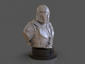 the mandalorian din djarin bust 3D-Druckmodell
