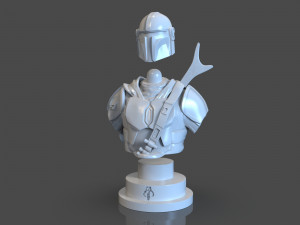 the mandalorian din djarin bust 3D-Druckmodell