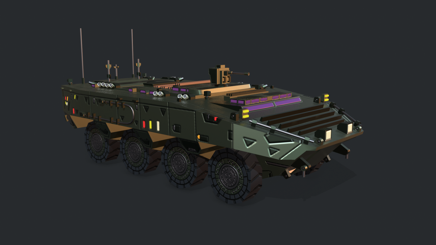 armored vehicle sci fi gtk wolf apc 3D Модель in Танк 3DExport