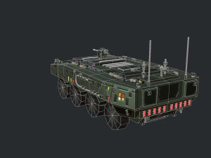 armored vehicle sci fi gtk wolf apc 3D Model