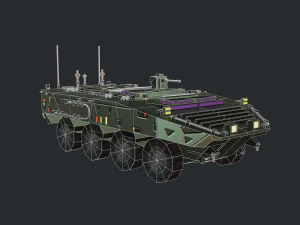 armored vehicle sci fi gtk wolf apc 3D Model