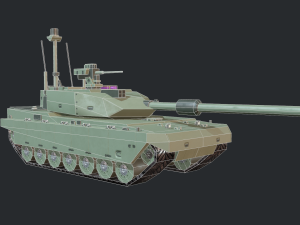 modern mbt tank Modelo 3D