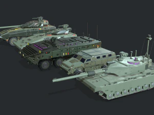 tanques para jogo rts pacote 2 Modelo 3D