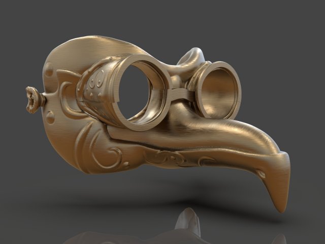 steampunk penguin googles 3Dプリントモデル .c4d .max .obj .3ds .fbx .stl .blend 