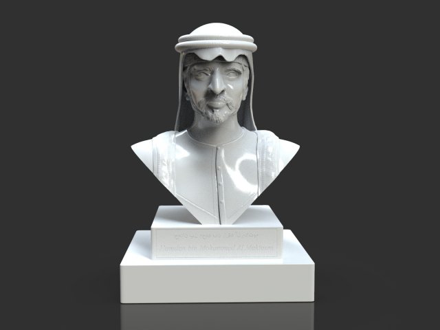 hamdam bin mohamed al maktoum bust Modelo de impresión 3D .c4d .max .obj .3ds .fbx .stl .blend 