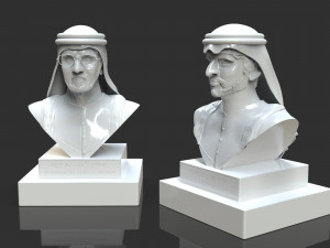 arab royal family father and son bust pack 3D Baskı Modeli