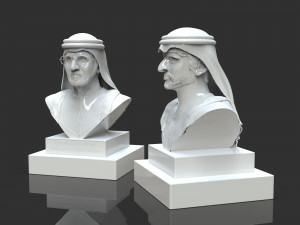 arab royal family father and son bust pack 3D Baskı Modeli