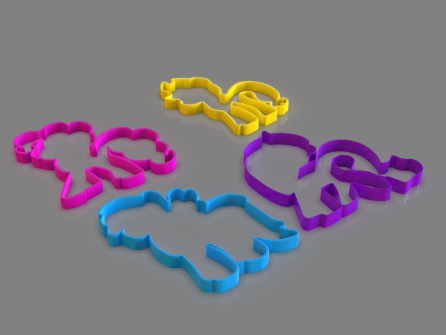 my little pony cookie cutter pack 3D Baskı Modeli .c4d .max .obj .3ds .fbx .stl .blend 