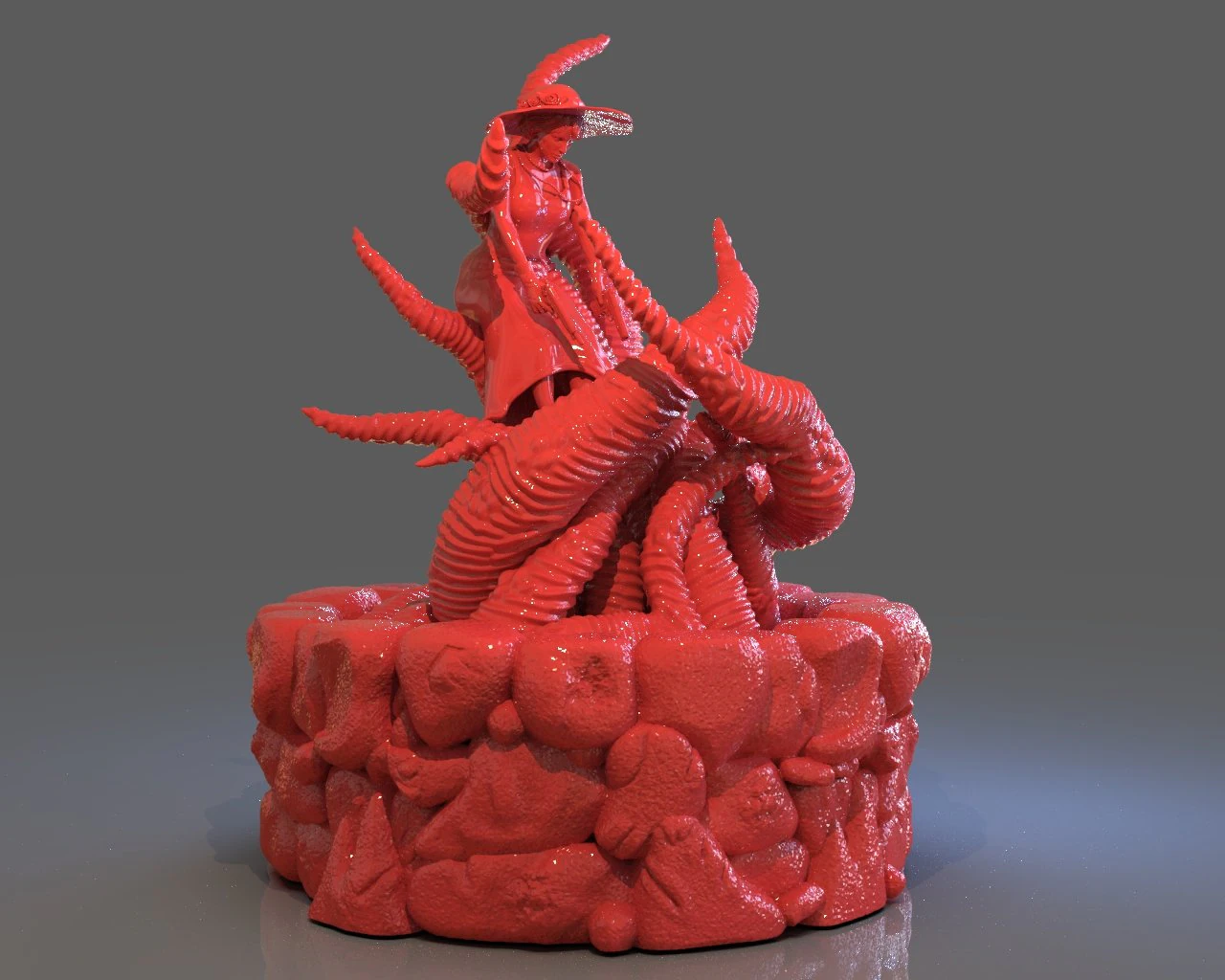 jenny barnes vs dark young of niggurath diorama 3D Print Model .c4d .max .obj .3ds .fbx .stl .blend 