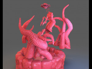 jenny barnes vs dark young of niggurath diorama Modèles 3D en vedette