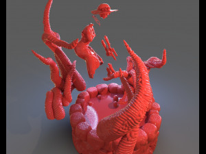 jenny barnes vs dark young of niggurath diorama Modèles 3D en vedette
