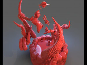 jenny barnes vs dark young of niggurath diorama 3D Print Model