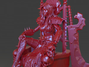 killer woman death god sculpture 3D printmodel
