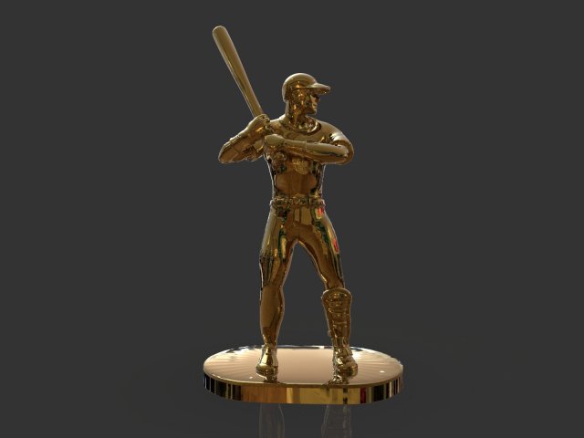 baseball trophy sculpture 3D Print Model .c4d .max .obj .3ds .fbx .stl .blend