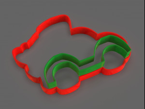 christmas truck cookie cutter 3D Print Model